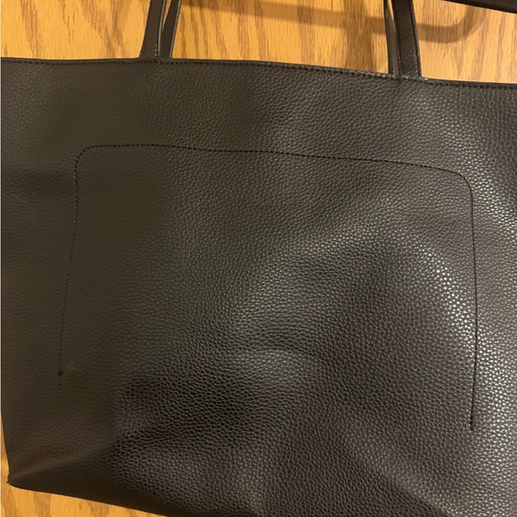 Anne Klein Black Tote Purse, With 2 Gold Medallions and Small pouch Floral. - Picture 5 of 15